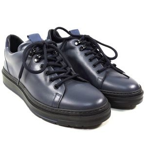 ALBERTO CICCIOLI 🇮🇹 MEN'S NAVY BLUE SOFT LEATHER COMFORT SNEAKERS